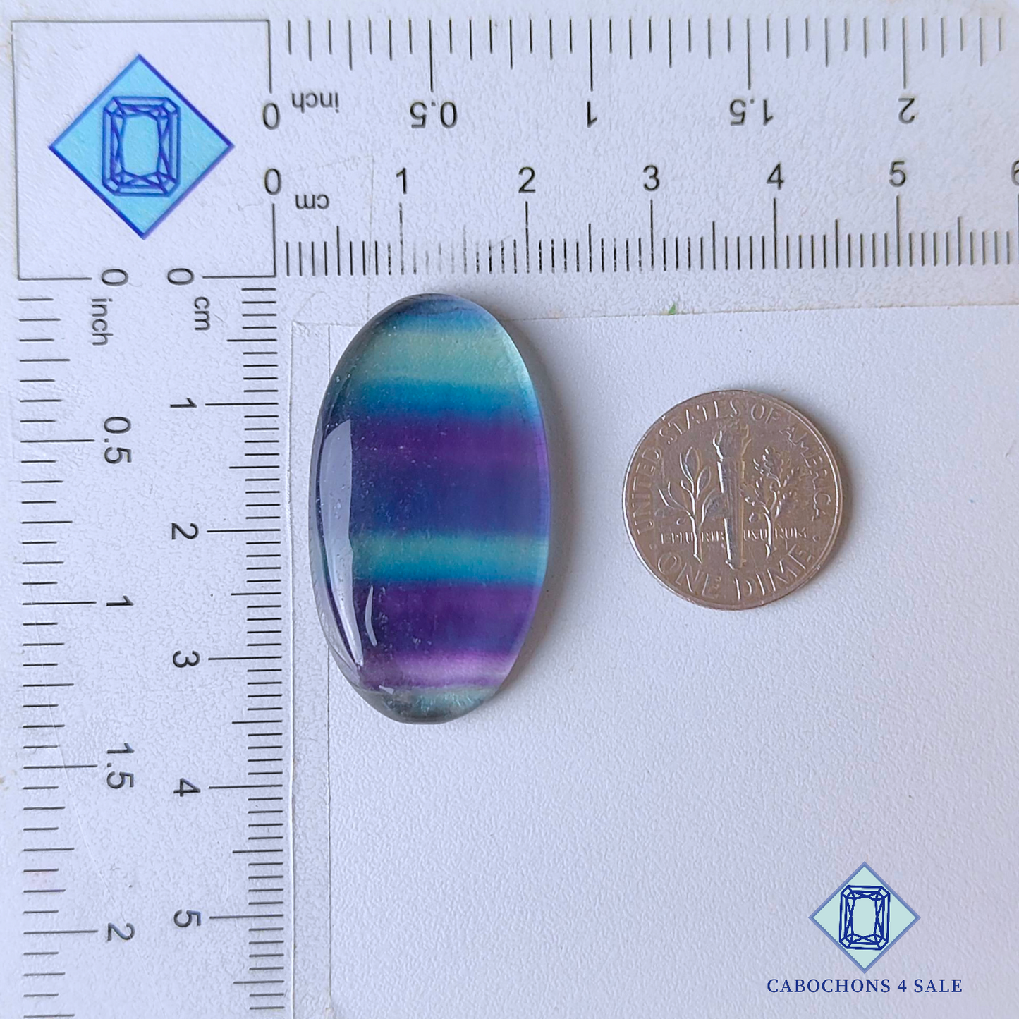 Teal Blue Fluorite Oval Cabochons