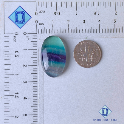 Teal Blue Fluorite Oval Cabochons