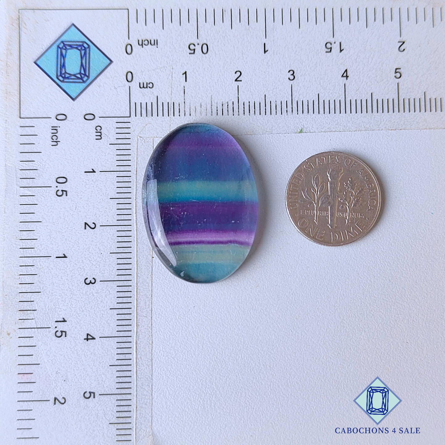 Teal Blue Fluorite Oval Cabochons