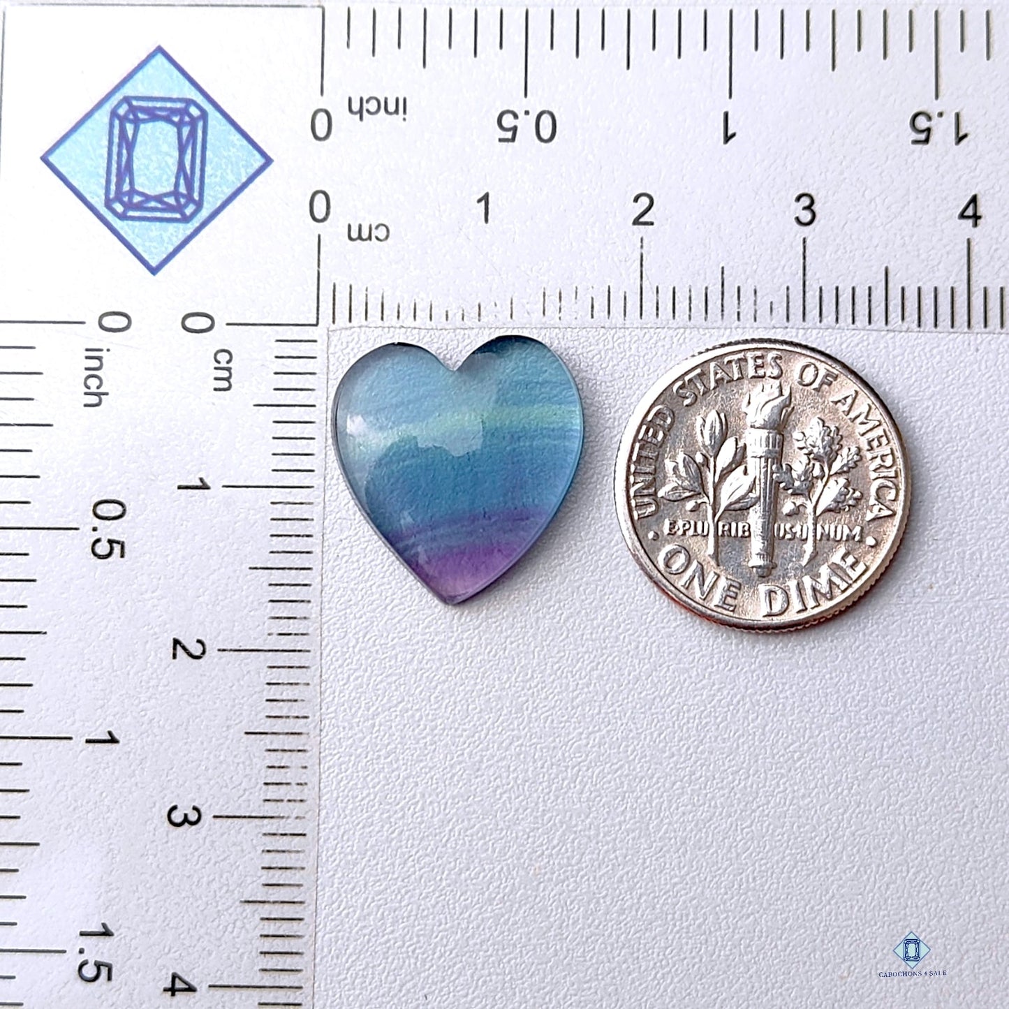 Teal Blue Fluorite Heart Carvings