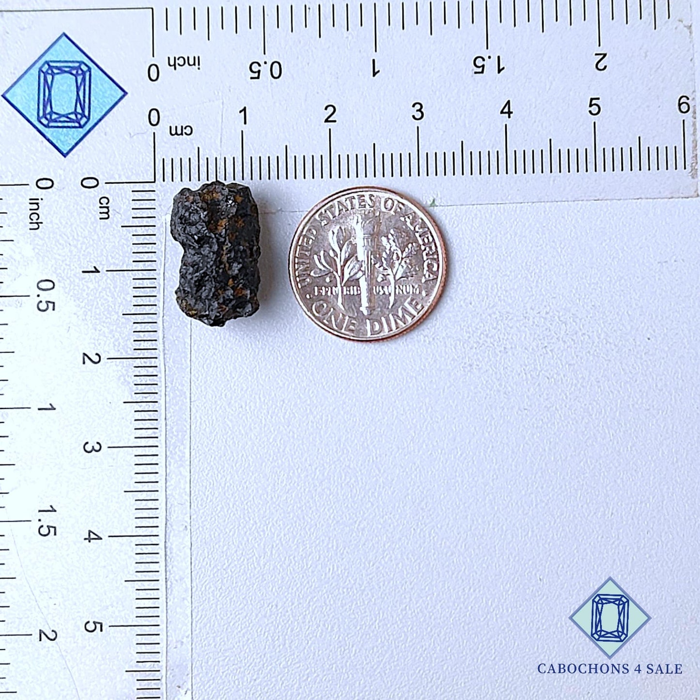 Piedra preciosa natural de tectita drusa de 15 x 10 x 9 mm, procedente de Tailandia, disponible para la venta.