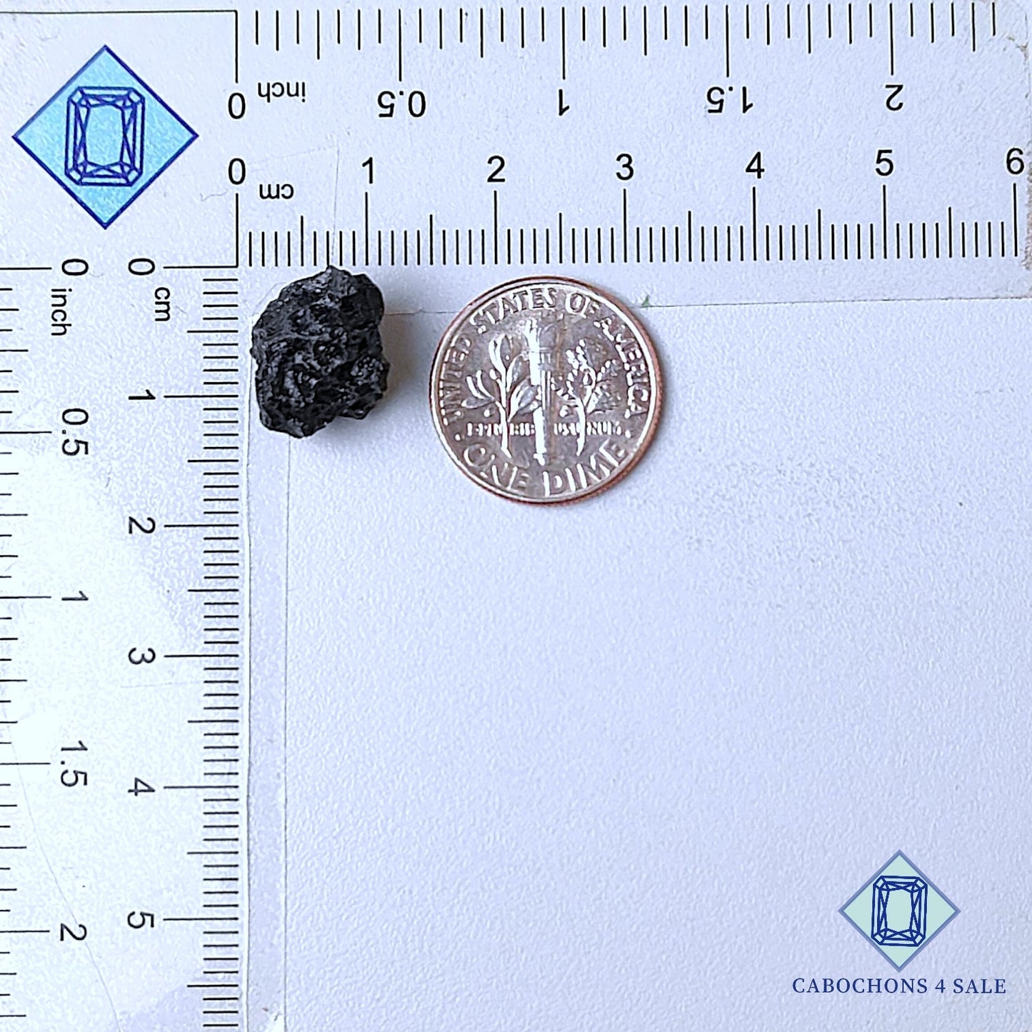 Piedra preciosa natural de tectita drusa de lujo de 13 x 11 x 10 mm procedente de Tailandia, disponible para la venta.