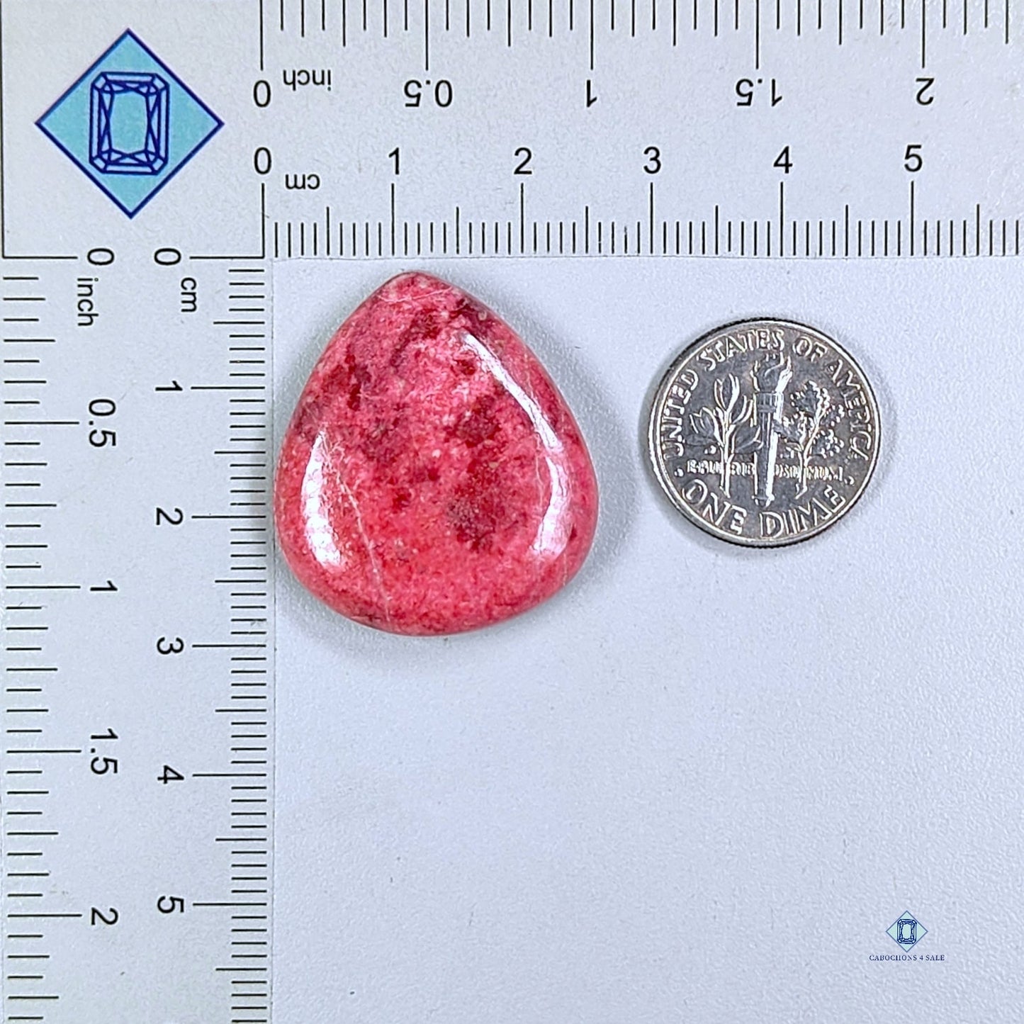 Thulite Pear Cabochons