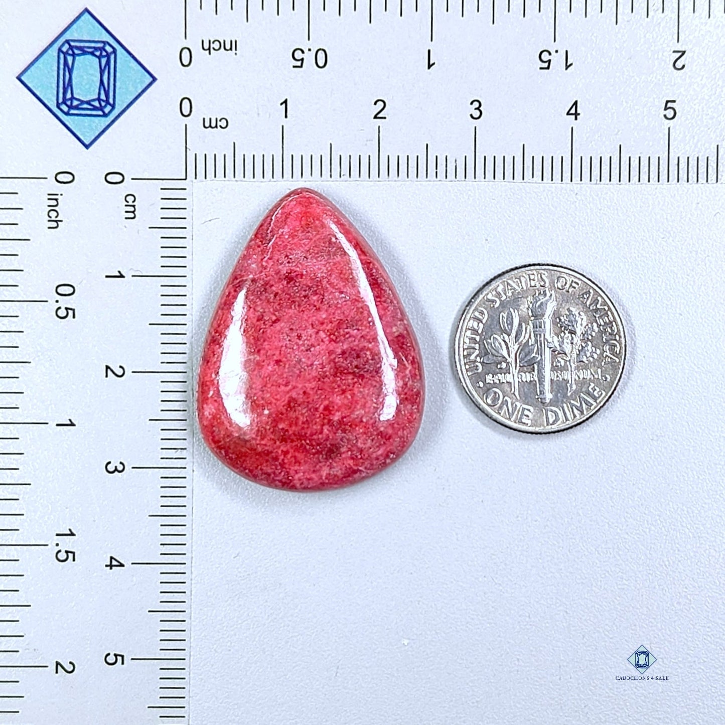 Thulite Pear Cabochons