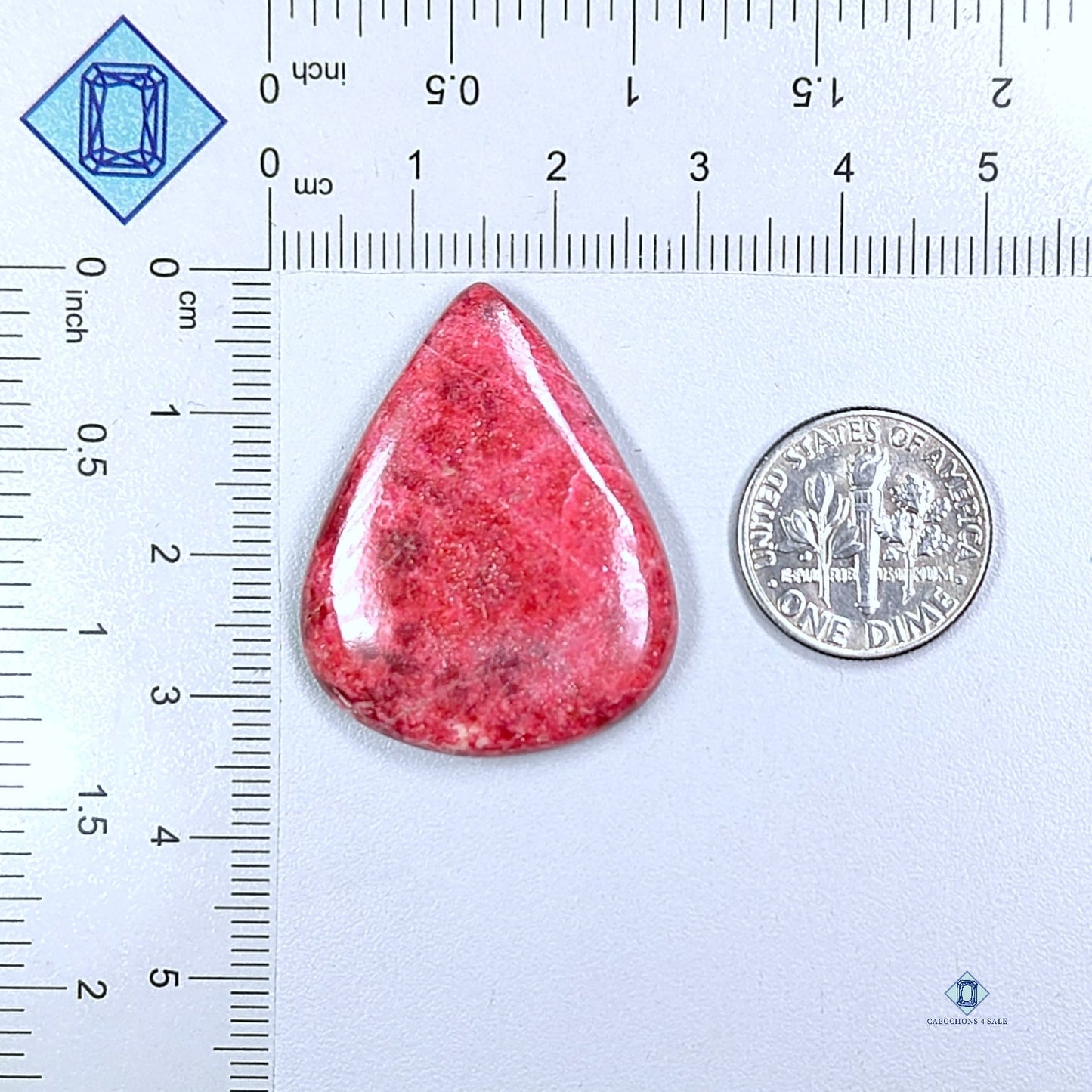 Thulite Pear Cabochons