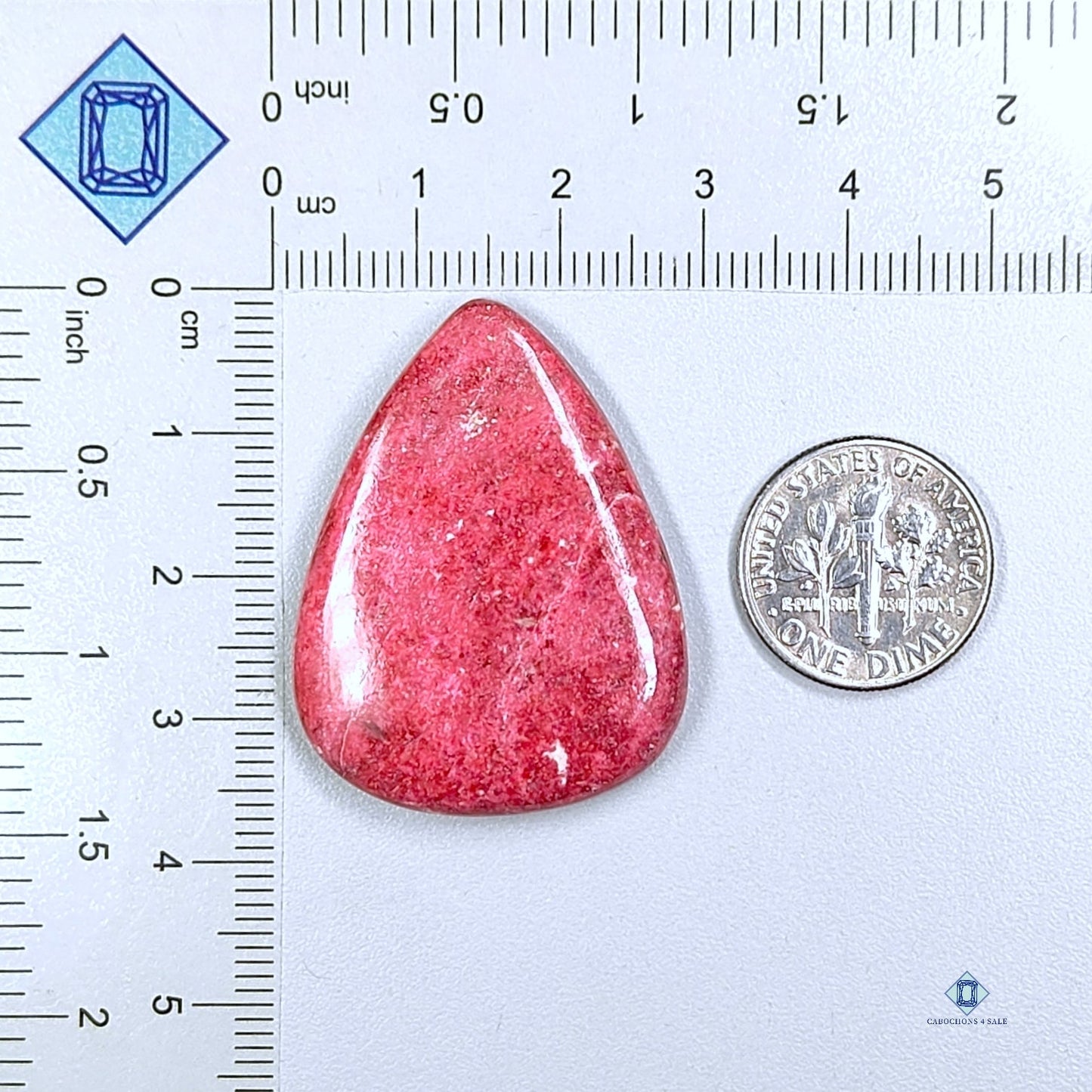 Thulite Pear Cabochons