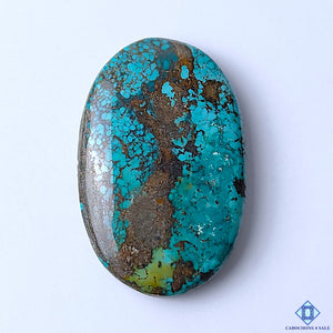 Tibetan Turquoise Oval Cabochons 48x31x7mm