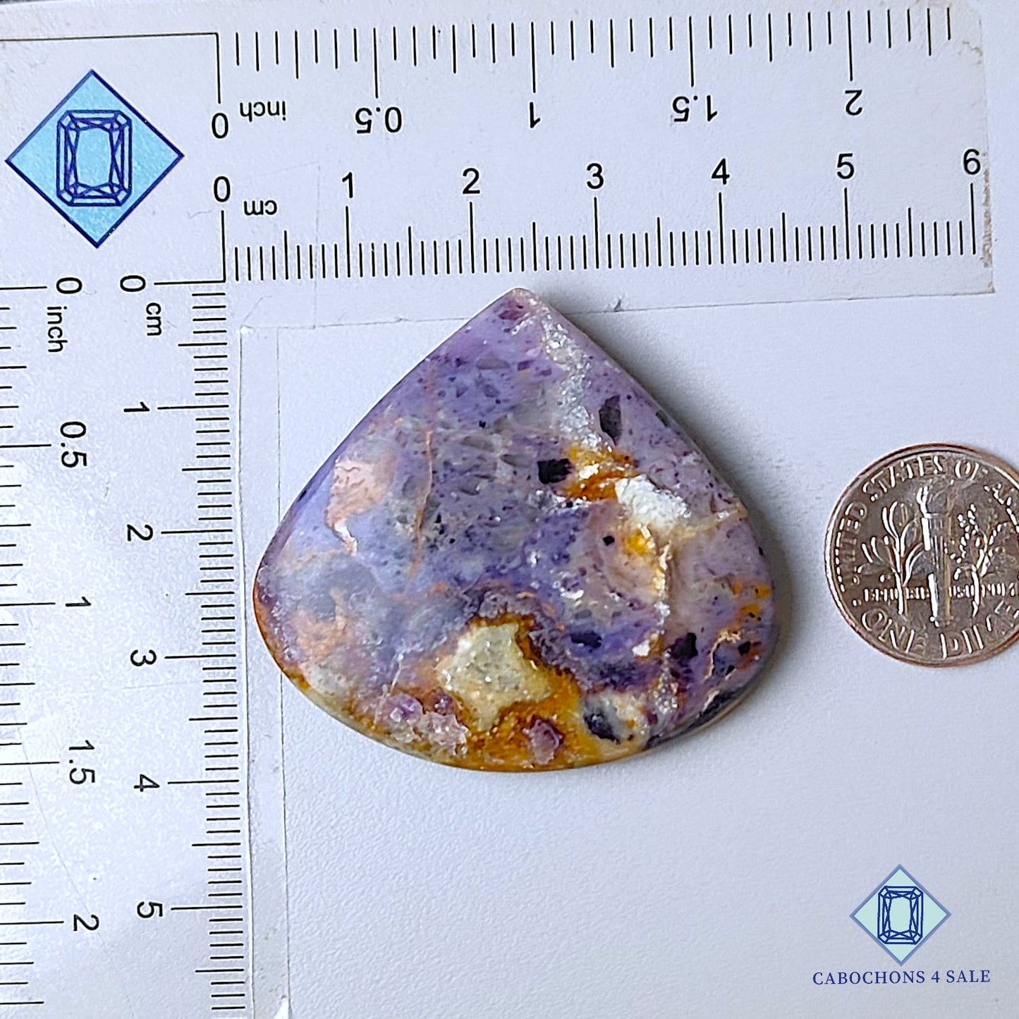 Natural Tiffany Stone Gemstone Pear Cabochons 38*41*6mm from USA available for sale