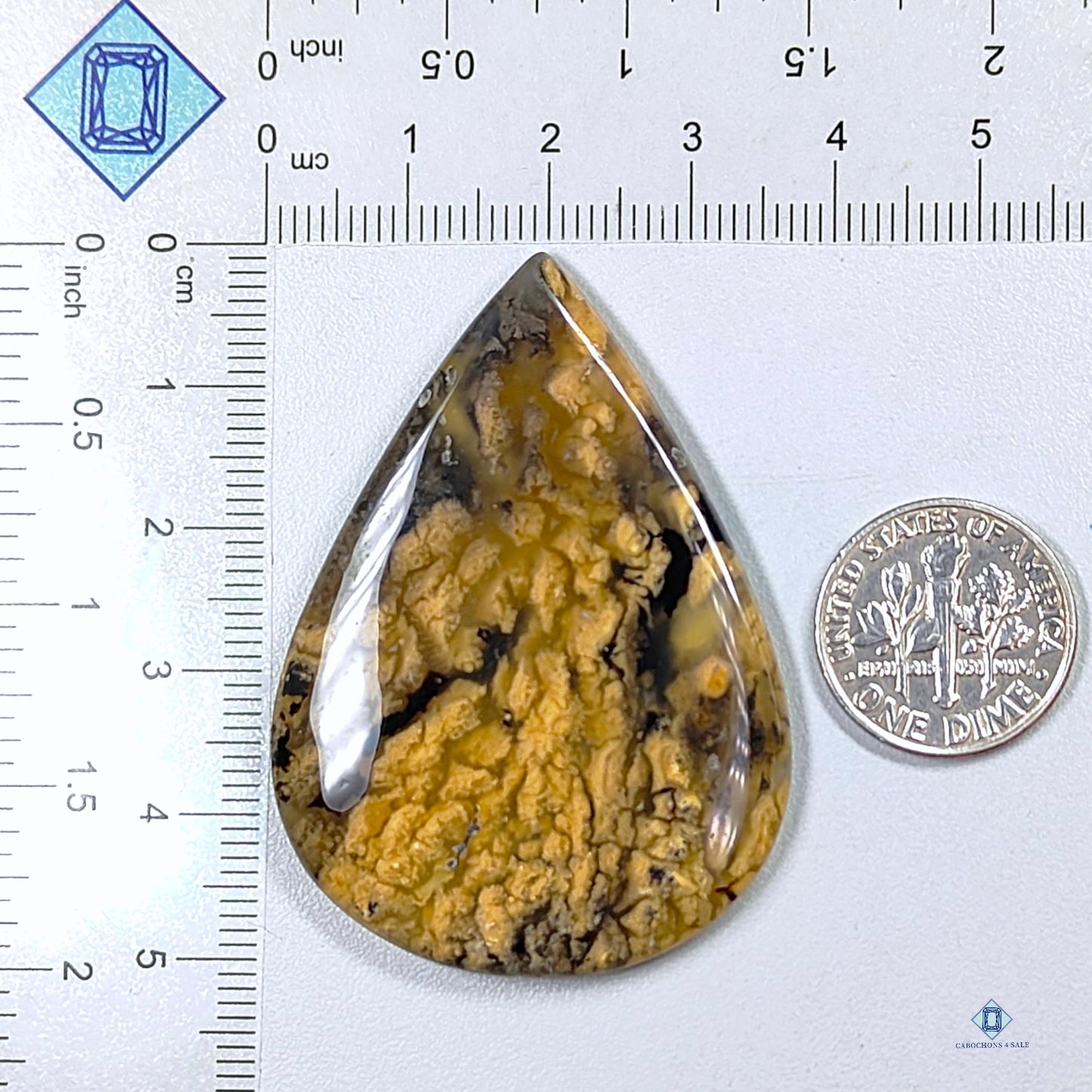 Tiger Dendrite Agate Pear Cabochons