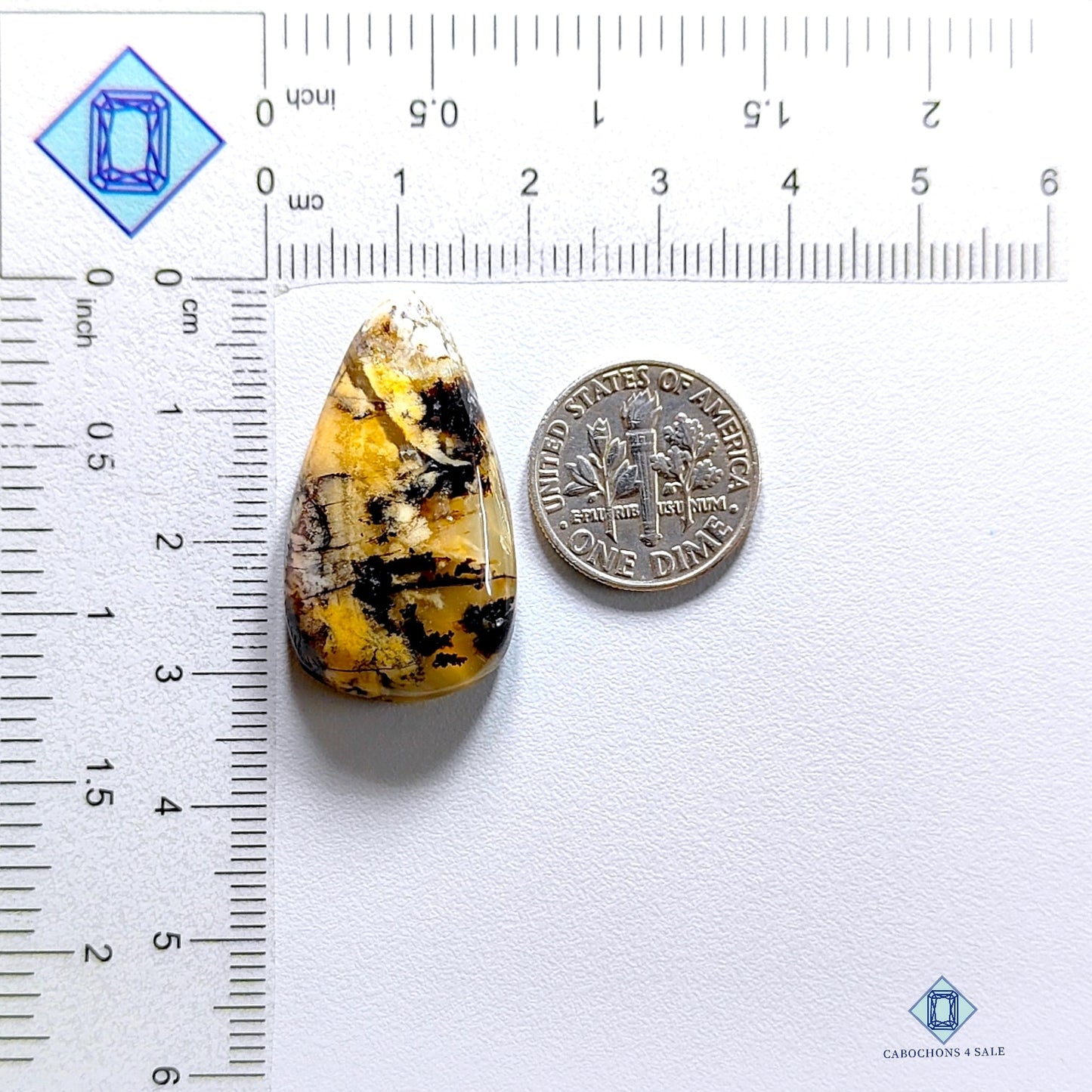 Tiger Dendritic Agate Pear Cabochons