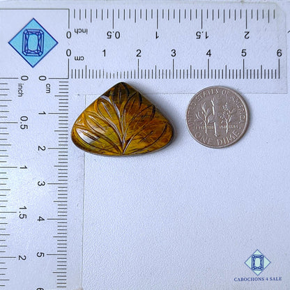 Natural Tiger Eye Gemstone  Pear Carvings 21*29*6mm from South Africa available for sale