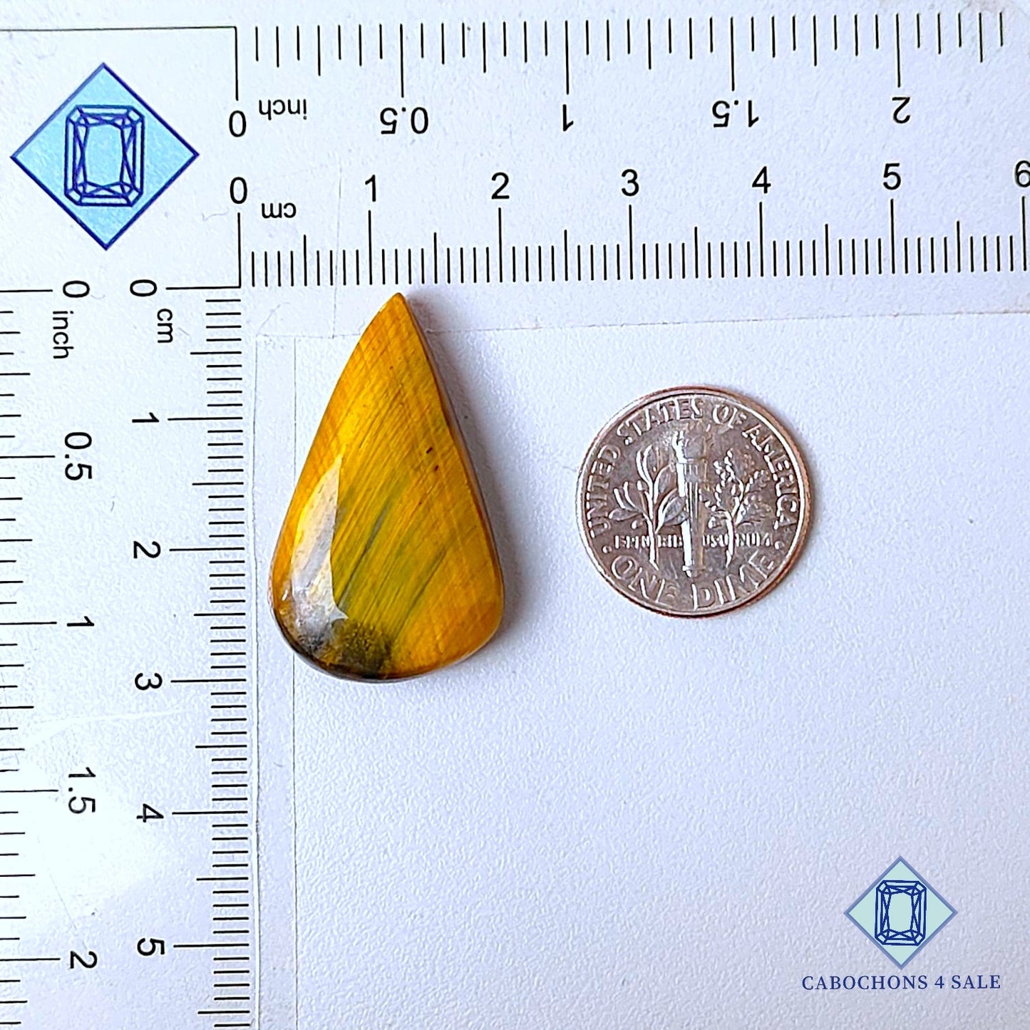 Natural Tiger Eye Gemstone Pear Cabochons 29*18*6mm from South Africa  available for sale