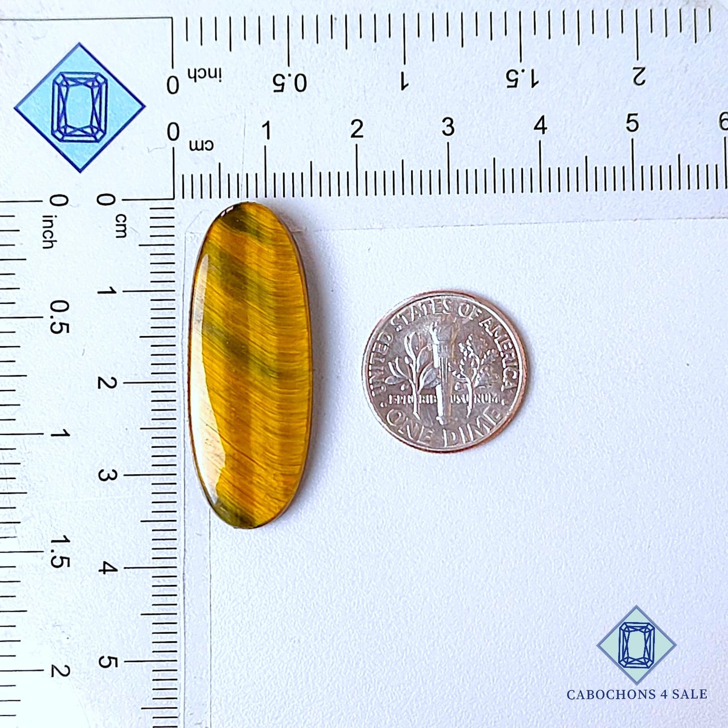 Natural Tiger Eye Gemstone Oval Cabochons 35*13*5mm from South Africa  available for sale