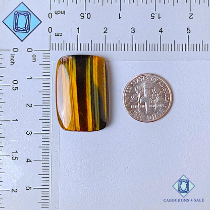 Natural Tiger Eye Gemstone Rectangle Cabochons 28*19*5mm from South Africa  available for sale