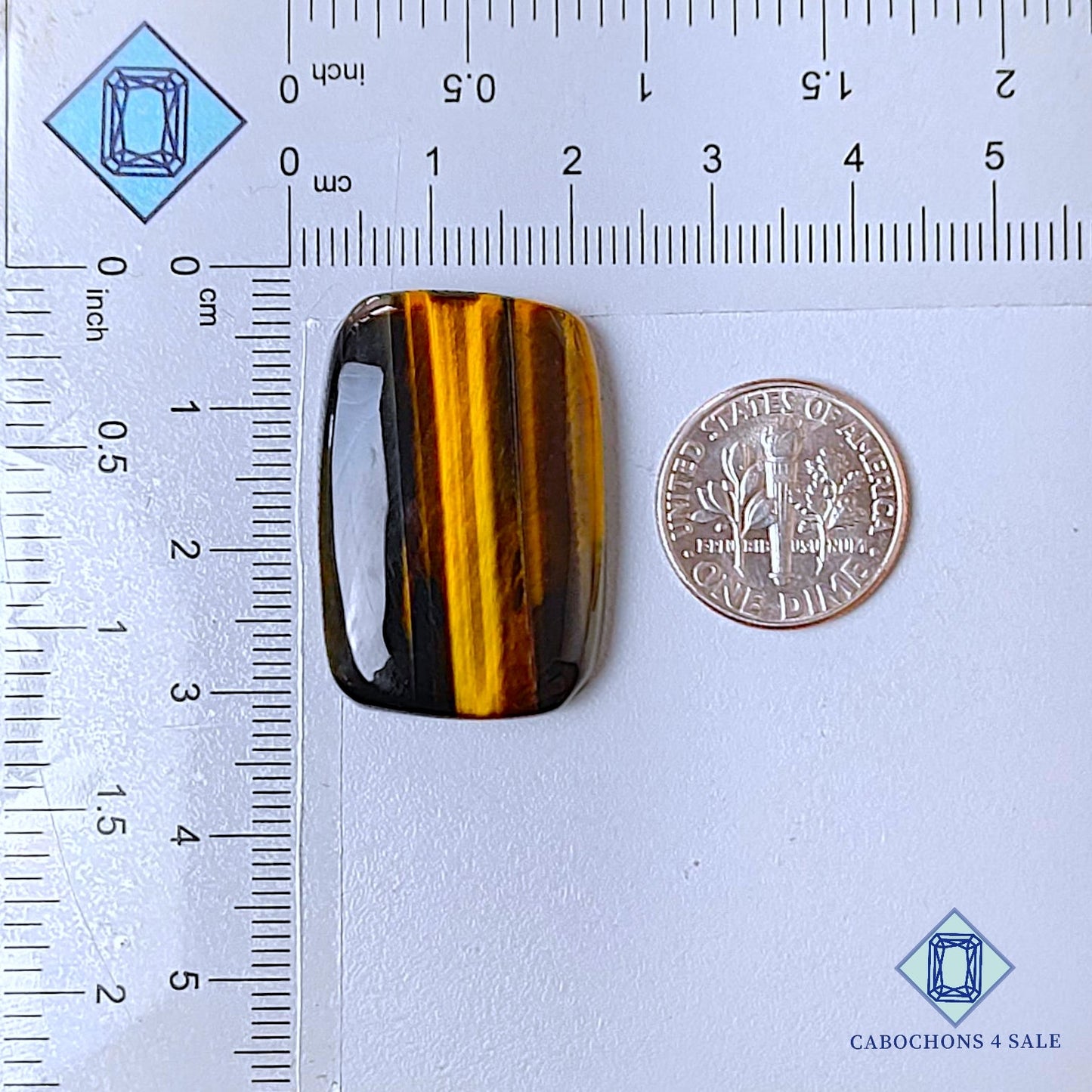 Natural Tiger Eye Gemstone Rectangle Cabochons 30*20*6mm from South Africa  available for sale