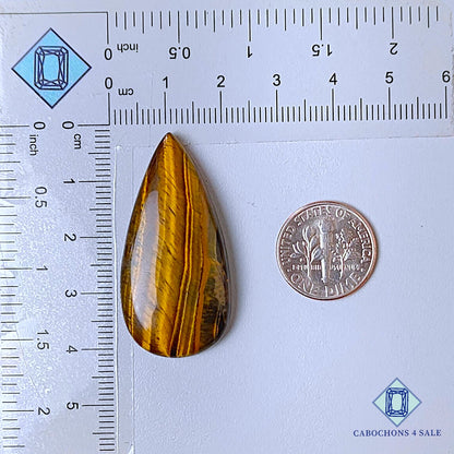 Natural Tiger Eye Gemstone Pear Cabochons 40*20*7mm from South Africa  available for sale