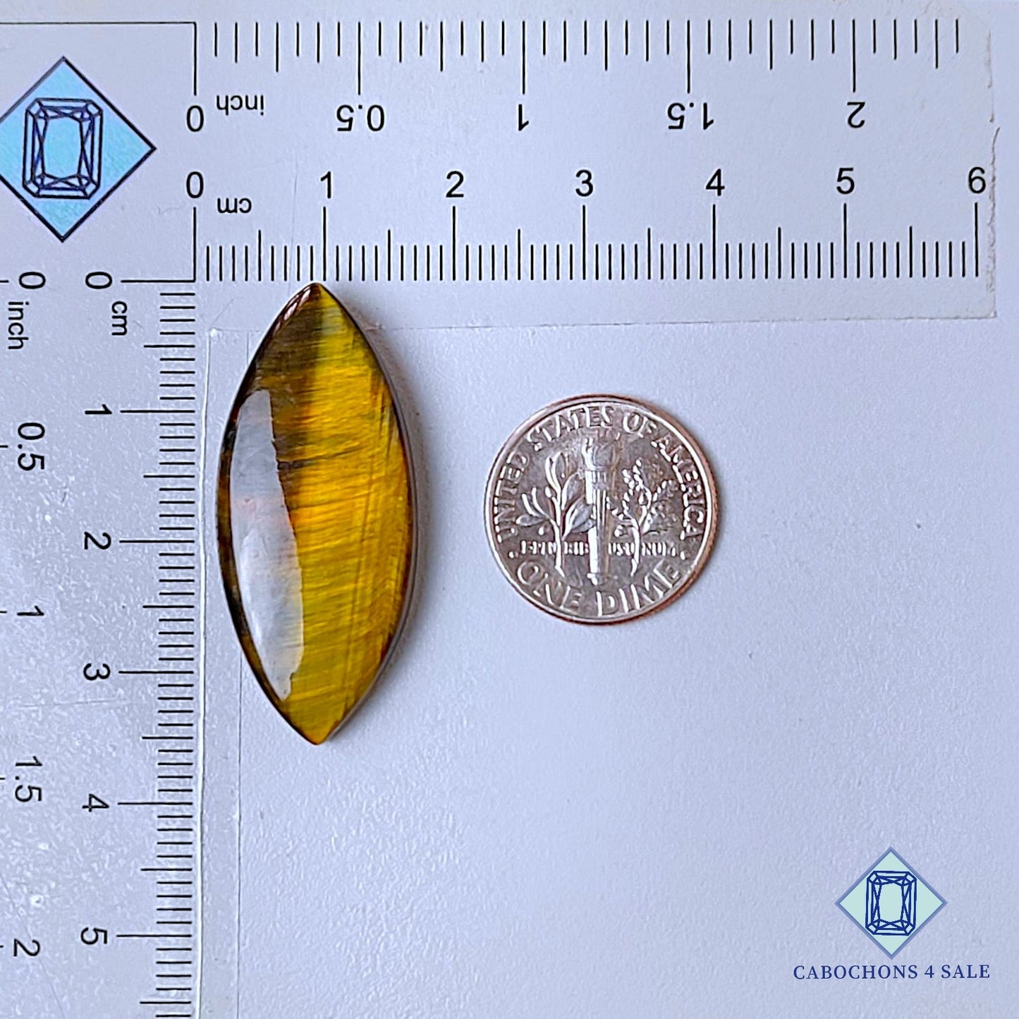 Natural Tiger Eye Gemstone Marquise Cabochons 35*15*6mm from South Africa  available for sale