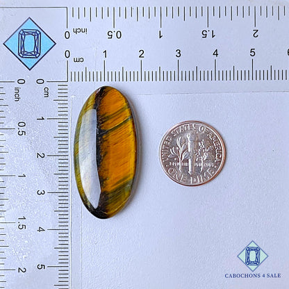 Natural Tiger Eye Gemstone Oval Cabochons 35*17*6mm from South Africa  available for sale