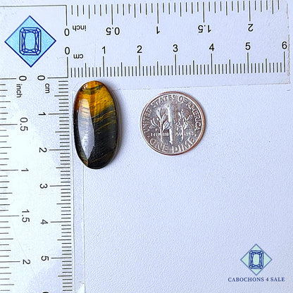 Natural Tiger Eye Gemstone Oval Cabochons 24*13*5mm from South Africa  available for sale