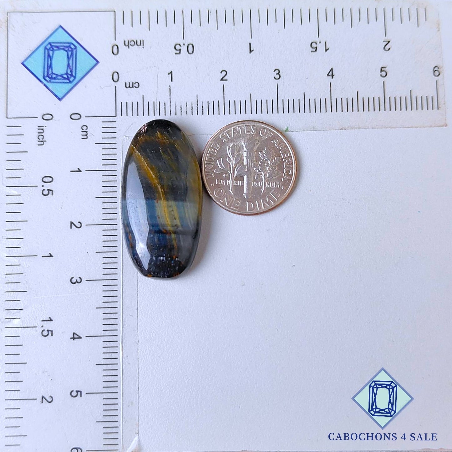 Cabujones ovalados de ojo de tigre