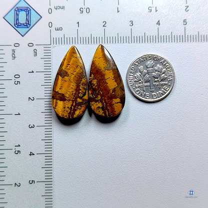 Tiger Eye-Pear-cabochons