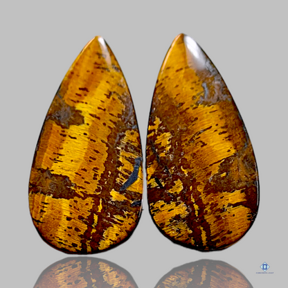 Tiger Eye-Pear-cabochons