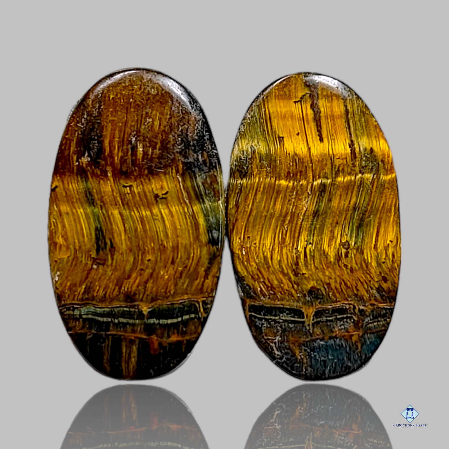 Tiger Eye-c4sw1573-oval-Yellow-Pairs