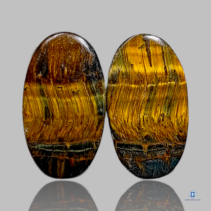 Tiger Eye-c4sw1573-oval-Yellow-Pairs