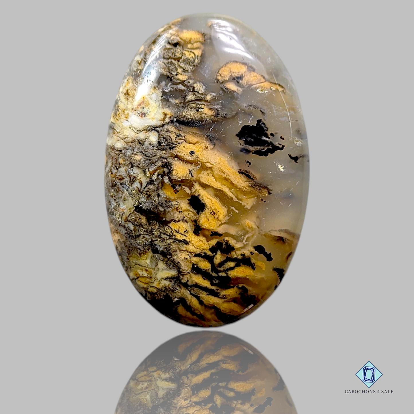 yellow,cabochons,oval,tiger dendrite Agate,35-40mm