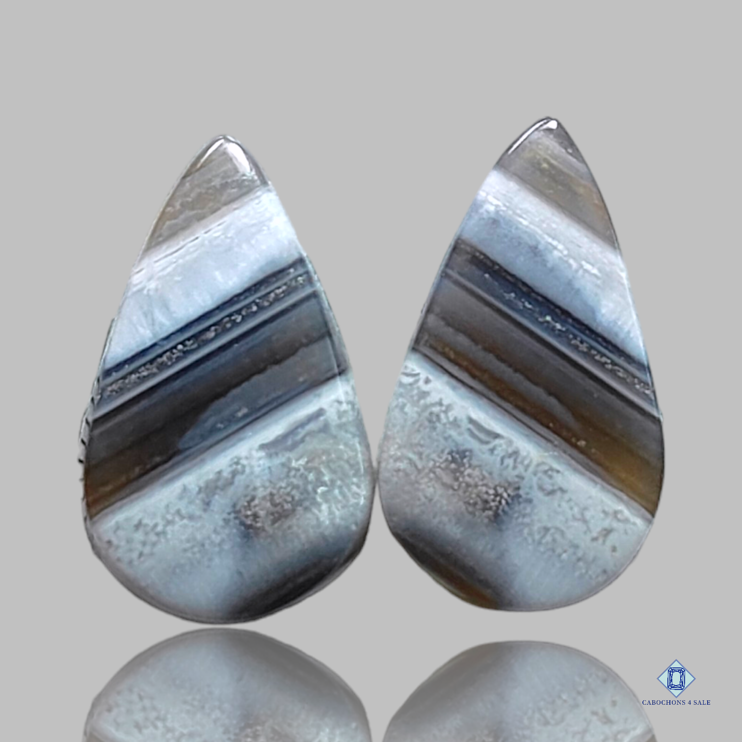 Timor Agate-c4sw1547-pear-Grey-Pairs