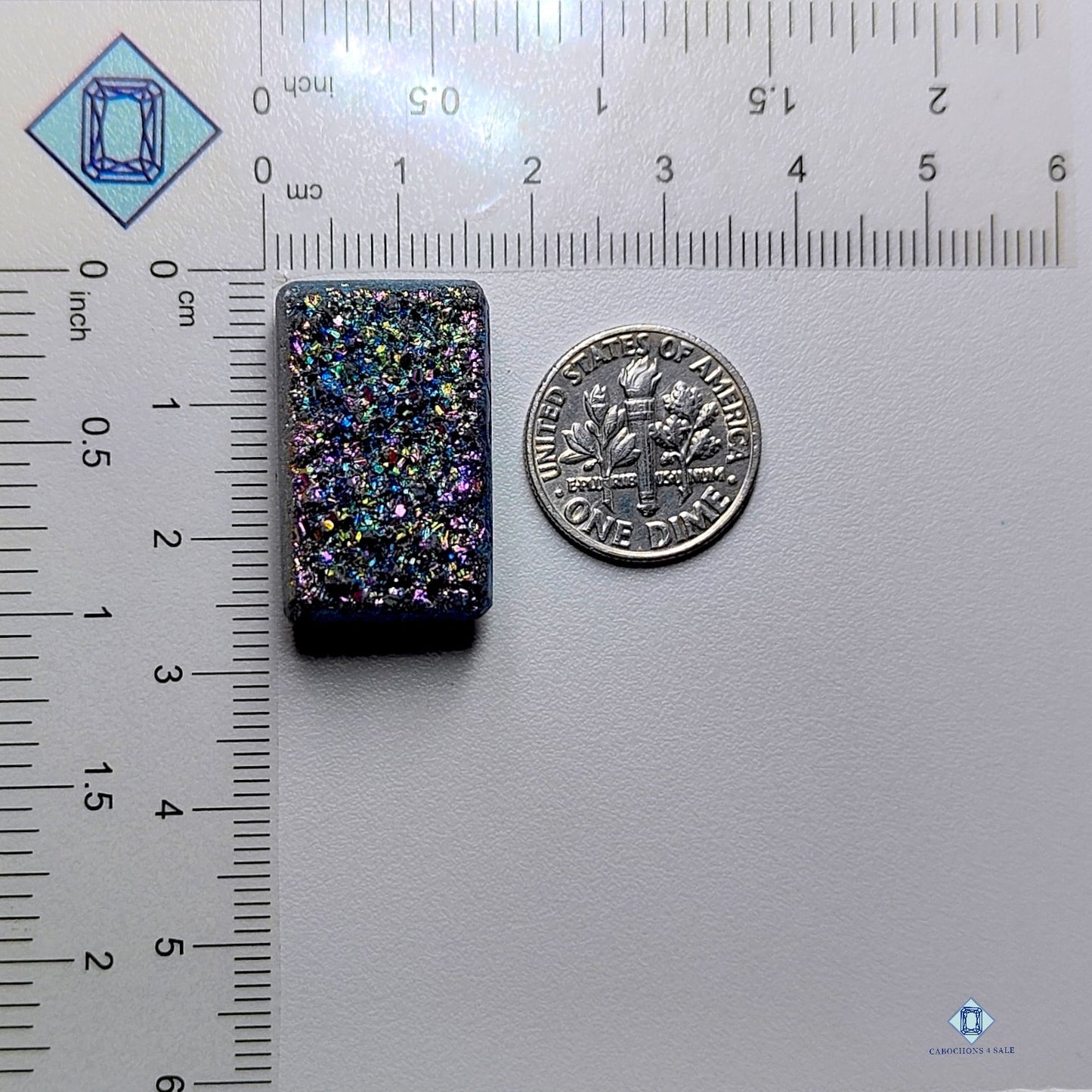 Titanium Rectangle Druzy