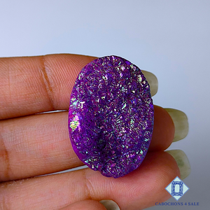 Titanium Druzy Quartz Oval Druzy