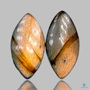 Orange Labradorite Pear Pairs