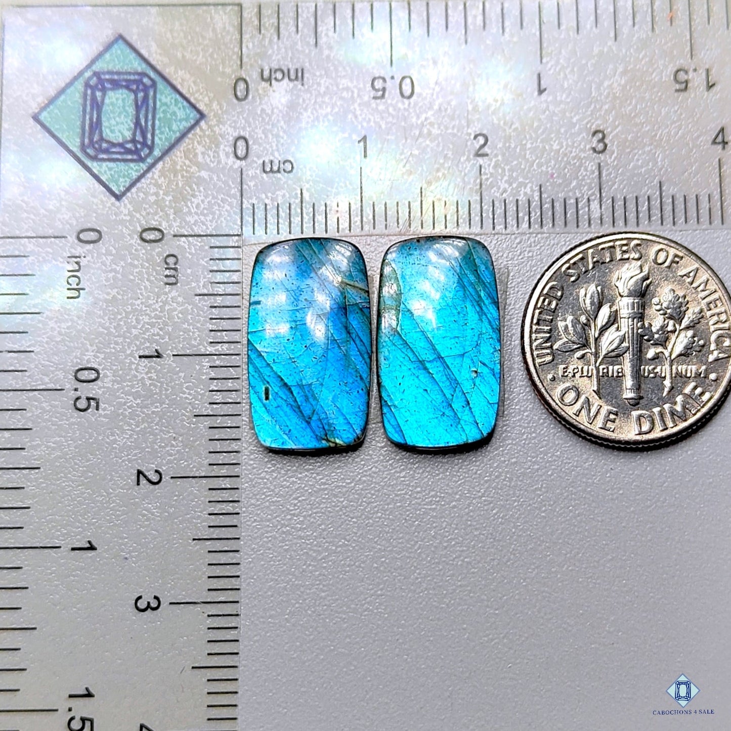 Transparent Labradorite Rectangle Pairs