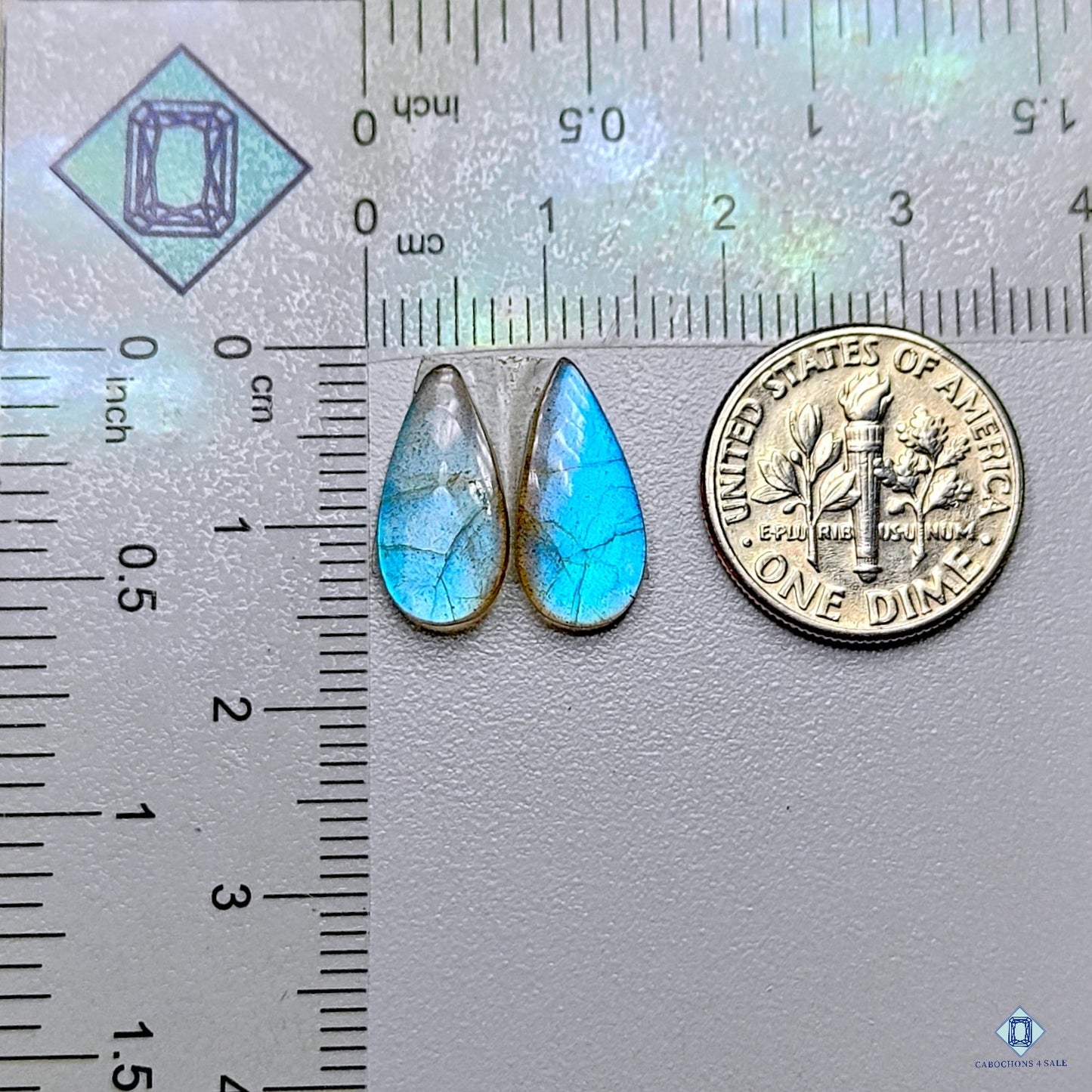 Transparent Labradorite Pear Pairs