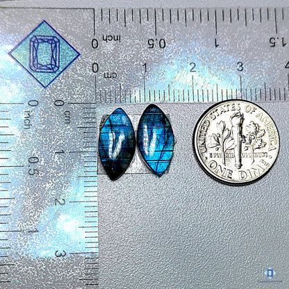 Transparent Labradorite Marquise Pairs