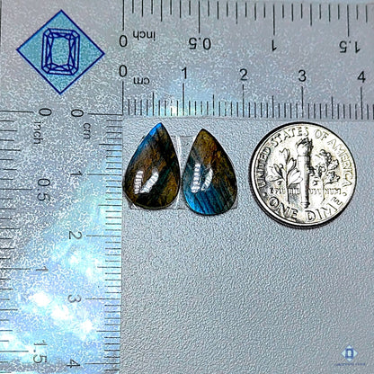 Transparent Labradorite Pear Pairs