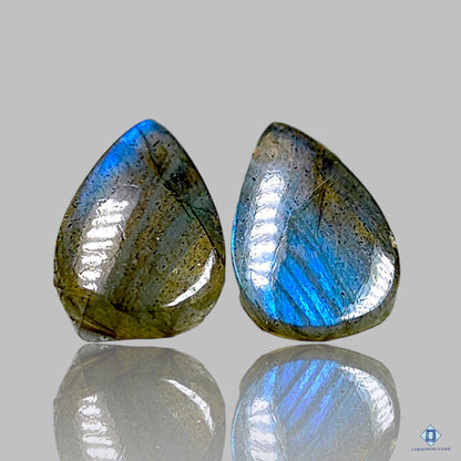 Transparent Labradorite Pear Pairs