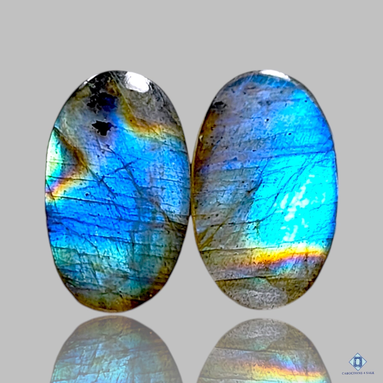 Multi color Labradorite Oval Pairs – Cabochons4sale