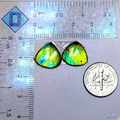 Transparent Labradorite Pear Pairs