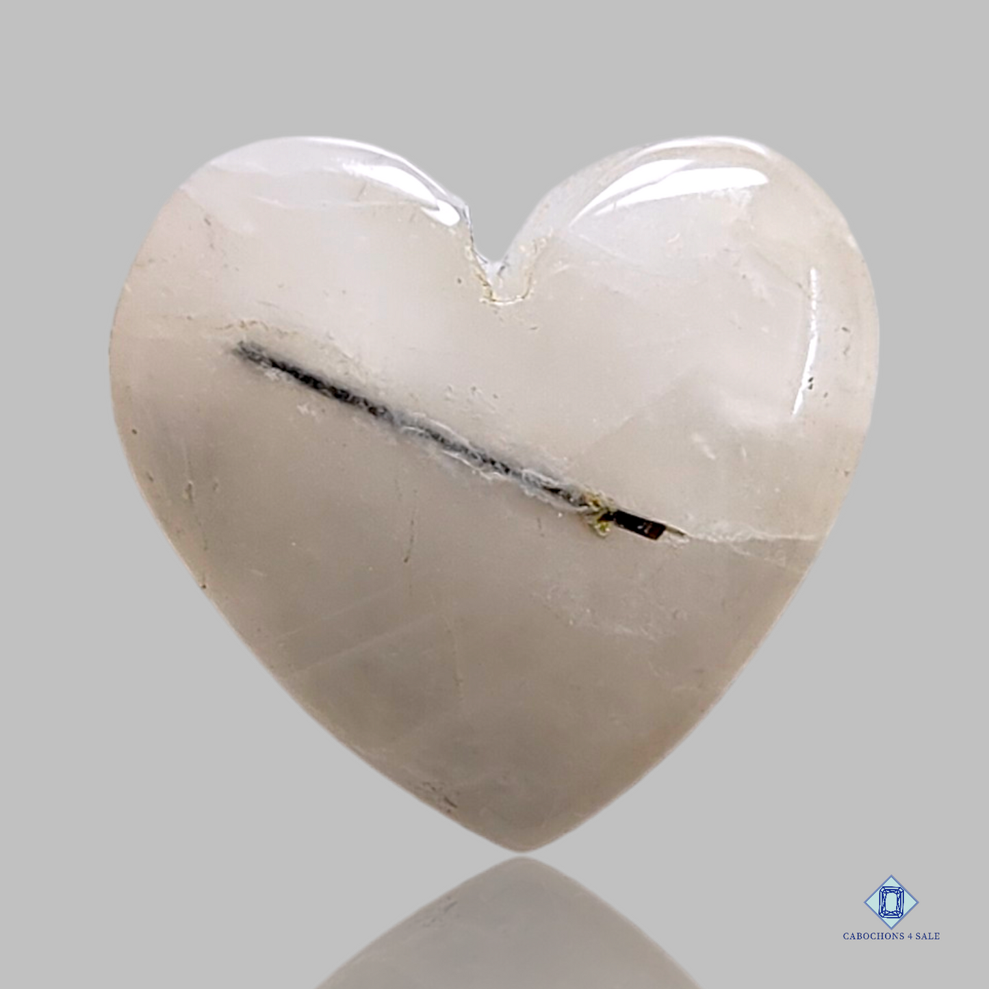 Turmalated Quartz-c4sw1625-Heart-White-Cabochons