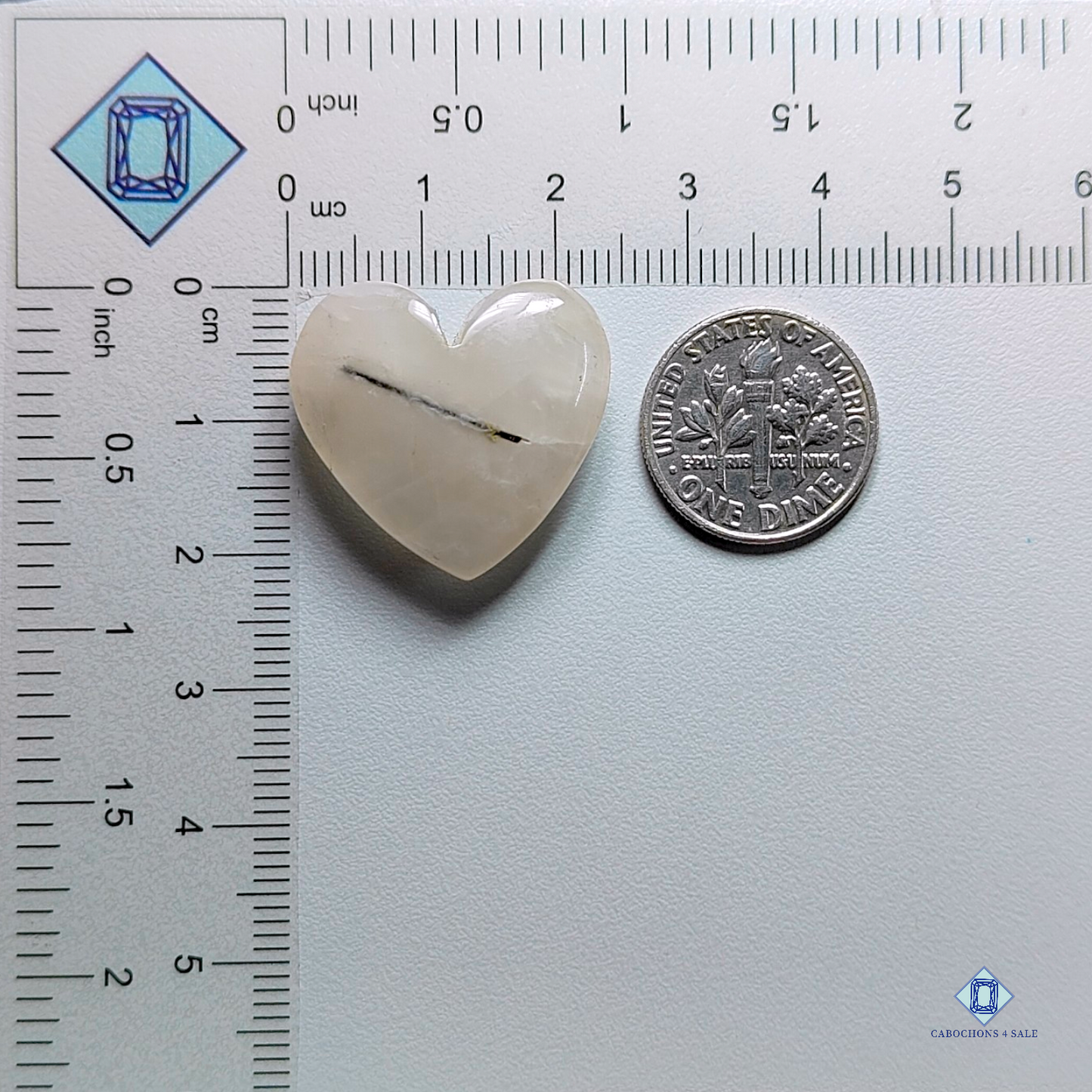 Turmalated Quartz-Heart-Cabochons