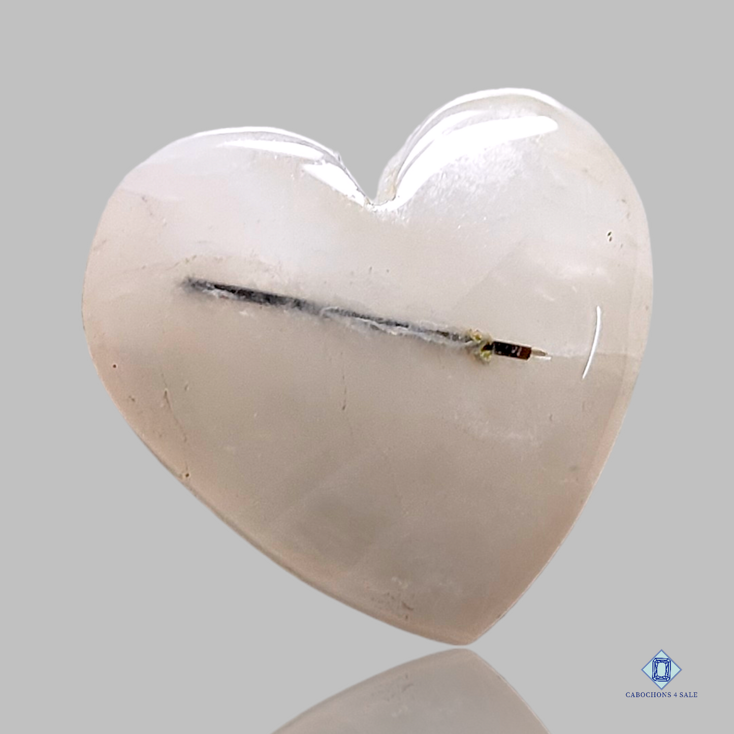 Turmalated Quartz-Heart-Cabochons