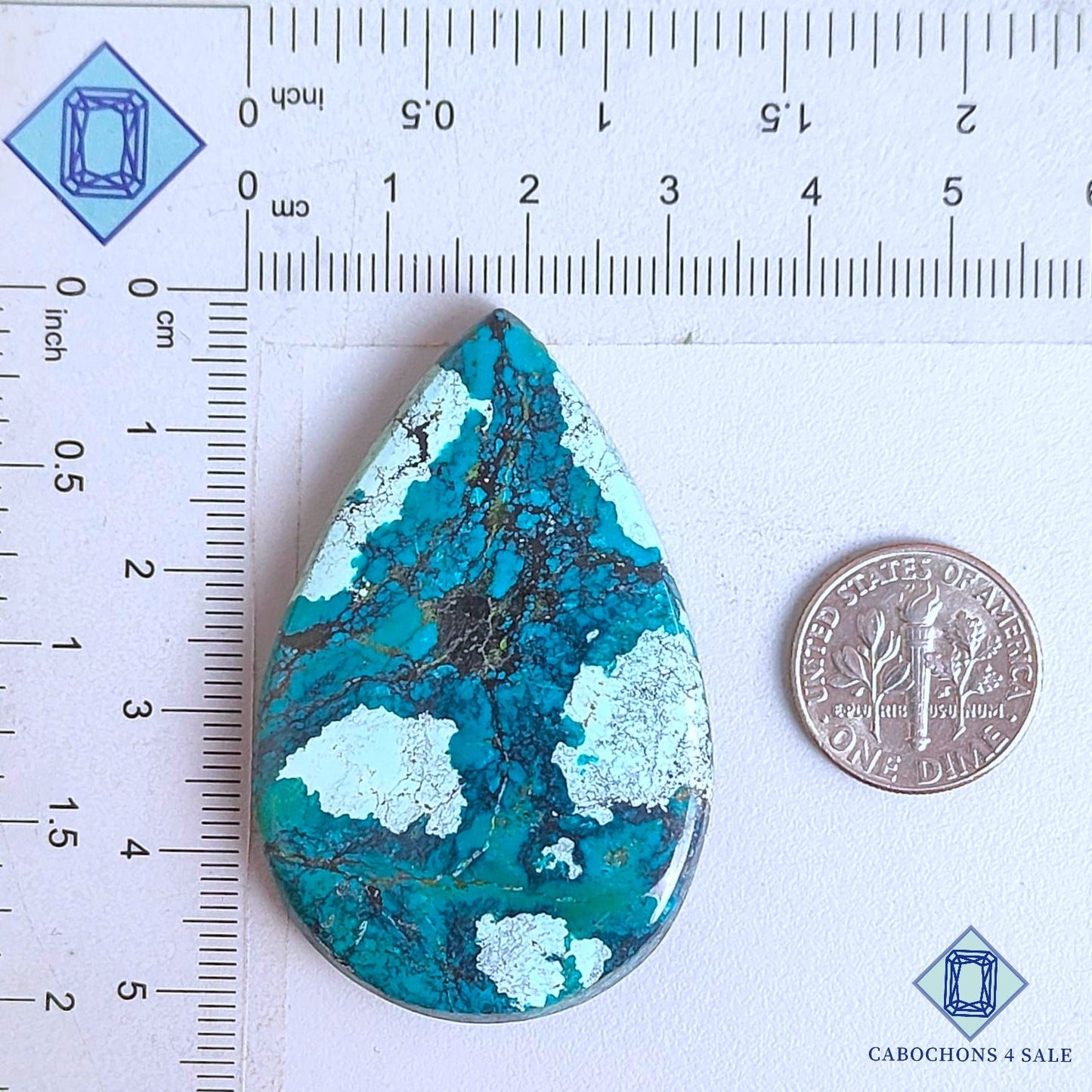 Natural Turquoise Gemstone  Pear Cabochons 50*32*6mm From USA available for sale