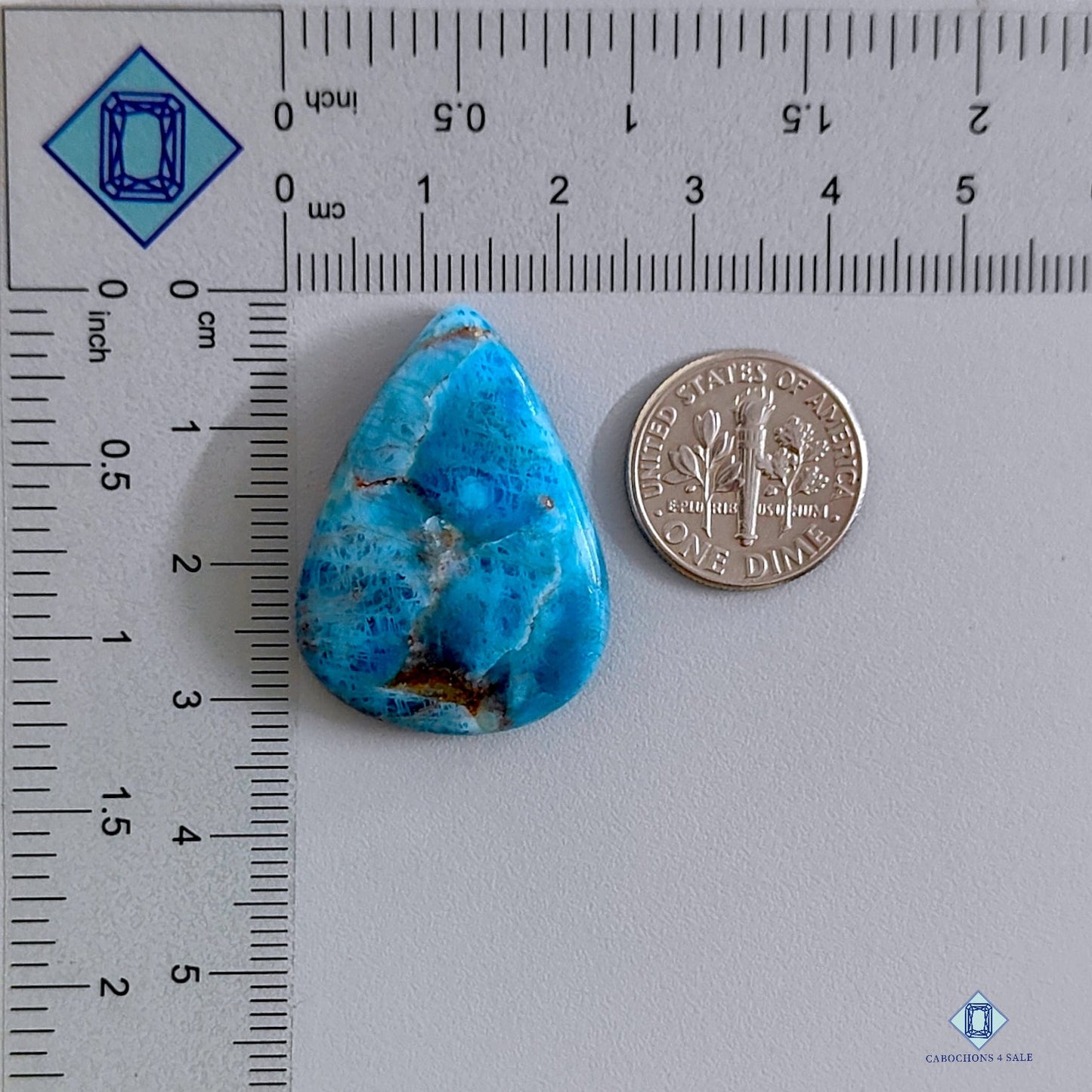 Turquoise Apatite Pear Cabochons