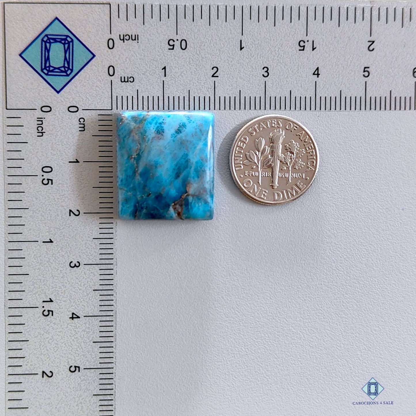 Turquoise Apatite Square Cabochons