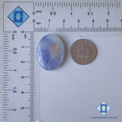 Cabujones ovalados de lepidolita de unicornio