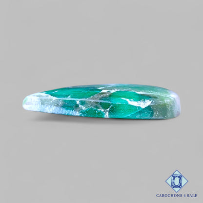 Cabujones de piedra preciosa variscita natural en forma de pera de 30 x 21 x 5 mm, procedentes de Estados Unidos, disponibles para la venta.