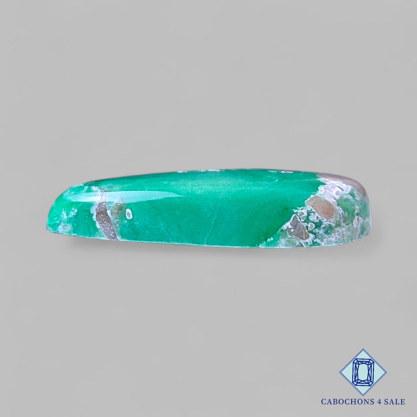 Cabujones de variscita natural en forma de pera de 24 x 11 x 4 mm, procedentes de Estados Unidos, disponibles para la venta.