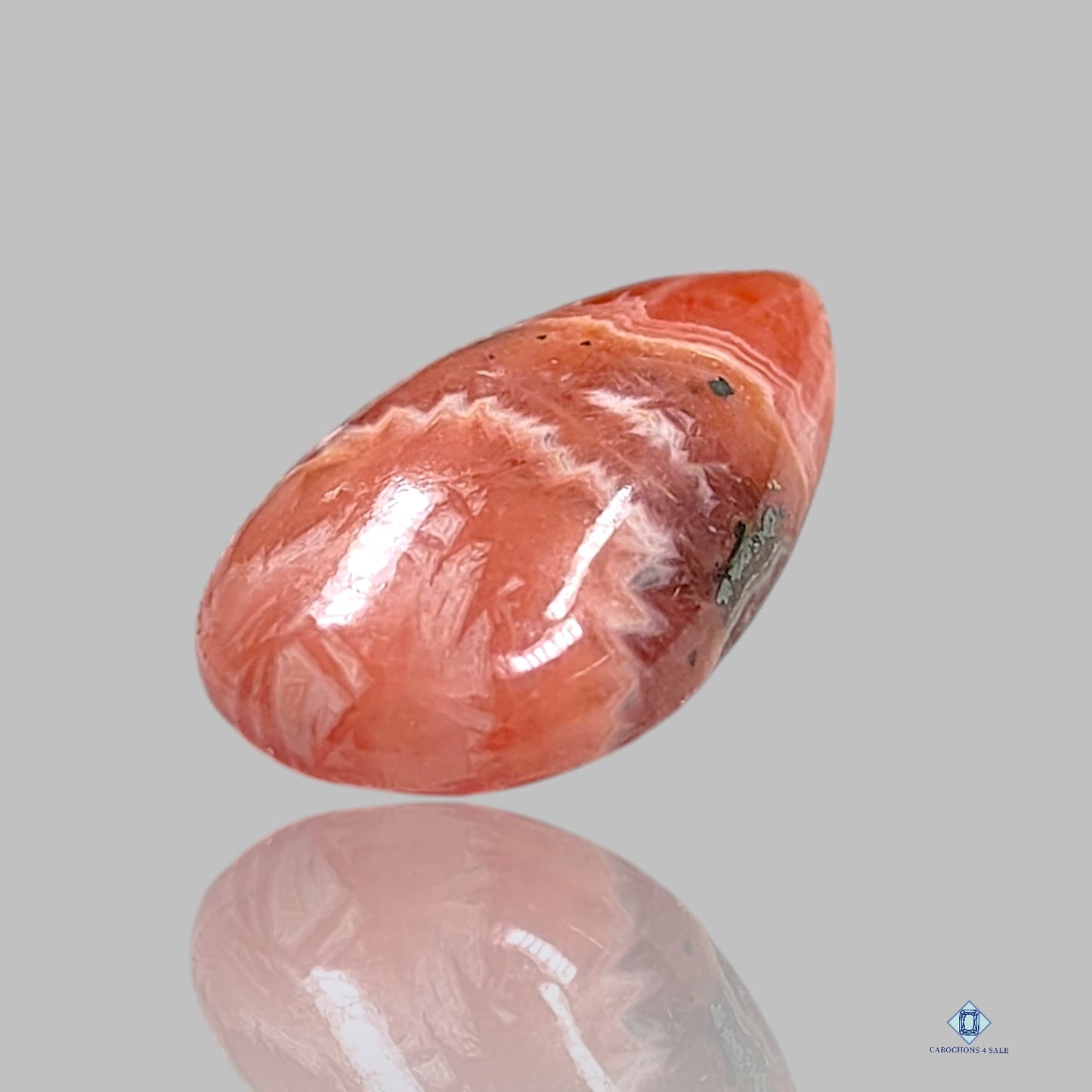 Veined Rhodochrosite Pear Cabochons